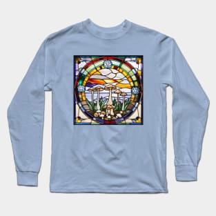 Honey Mushroom Family Stained Glass Long Sleeve T-Shirt